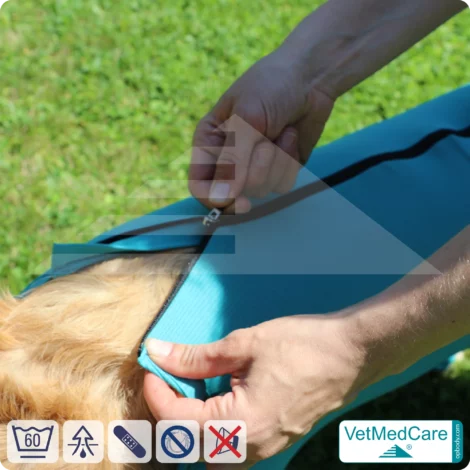 Hundebody mit Beinen + Reißverschluss | Hunde Body - Ganzkörperbody mit 4 Beinen | VetMedCare®