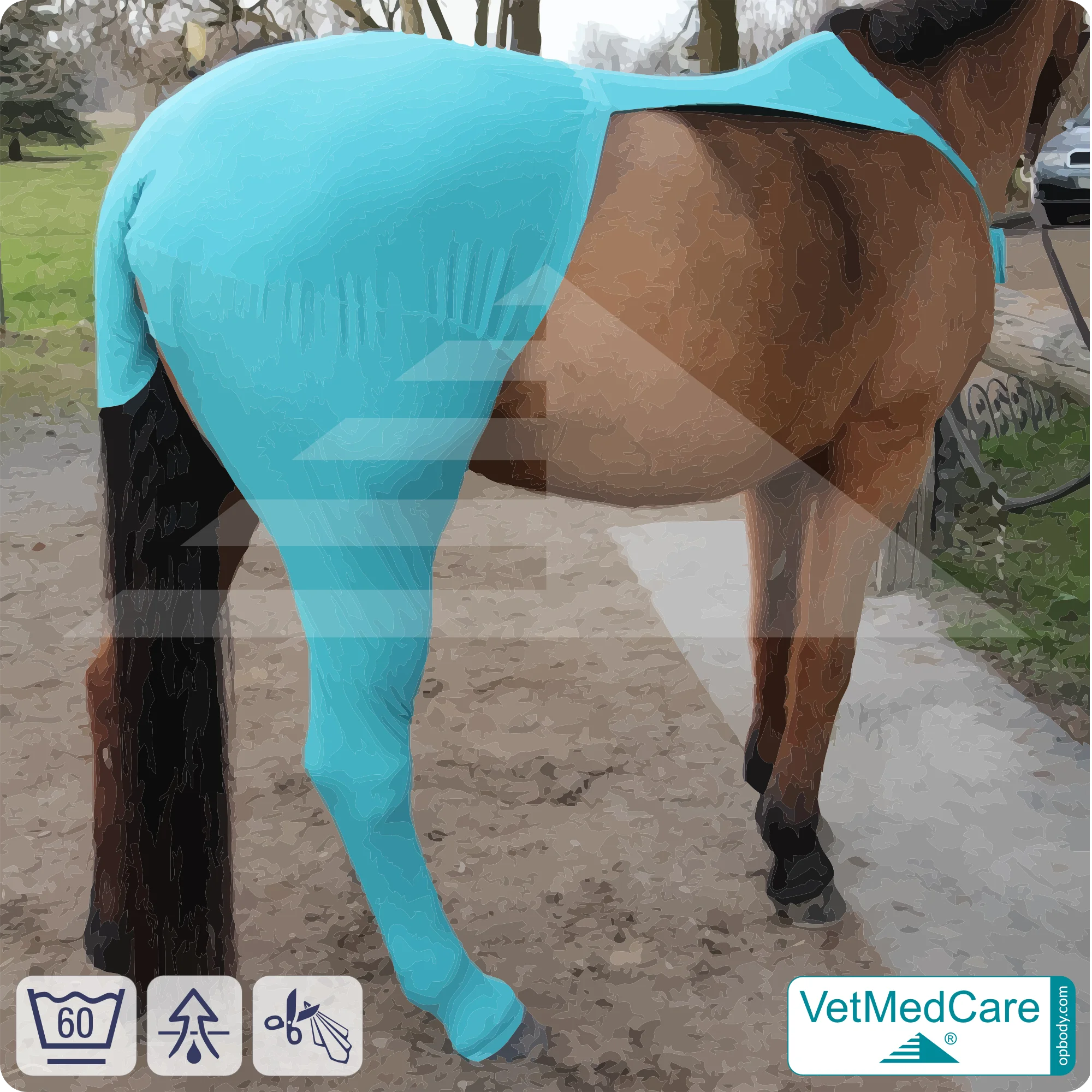 Pferde Wundschutz / Beinschutz für die Beine - Hinterlauf | links und rechts passend | VetMedCare®