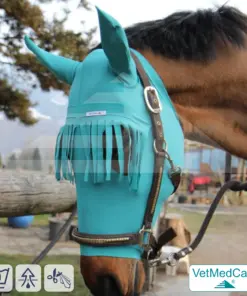 Pferd Fliegenschutz | Insektenschutz | Kopfschutz & Ohrenschutz mit Stirnfransen | VetMedCare®