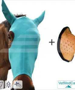 SPAR-SET: Pferde Kopfmaske mit anpassbarem Augenabstandshalter ohne Augenausschnitt | VetMedCare®